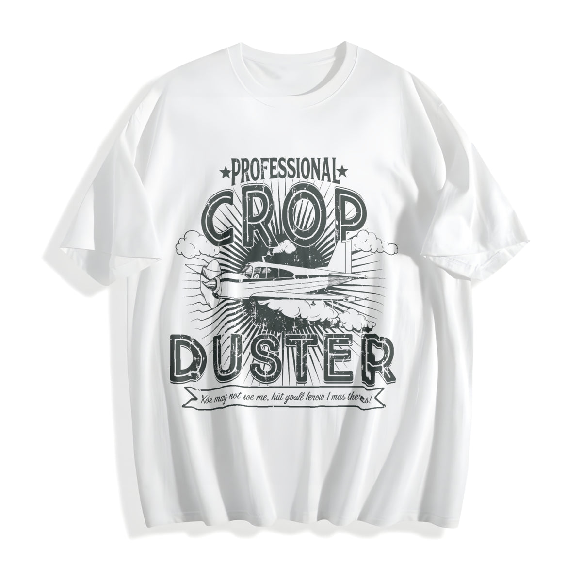 Professional Crop Duster Funny Sarcastic Humor Farting For Cotton T-Shirt - product view