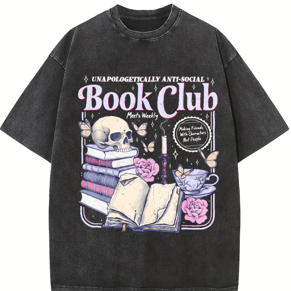 Anti Social Book Club Shirt Comfort Colors, Romance Reader Tshirt, Anti Social Reader, Introverted Reader Tee, Bookish Shirt For Book Lover