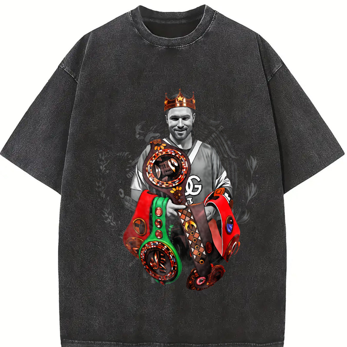 Alvarez The Undisputed King Mexico Goat Of Boxing Vintage Style Graphic Design T-Shirt Cotton Menswear