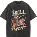 Comfort Colors Retro Cowgirl Tiger Shirt, The Hell I Won't Tshirt, Western Shirt, Retro Rodeo, Country Western Aesthetic Oversized Tee