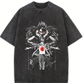 Ryuk & Light Yagami (Kira) Washed Tee – Death Note Anime Streetwear Vintage T-Shirt