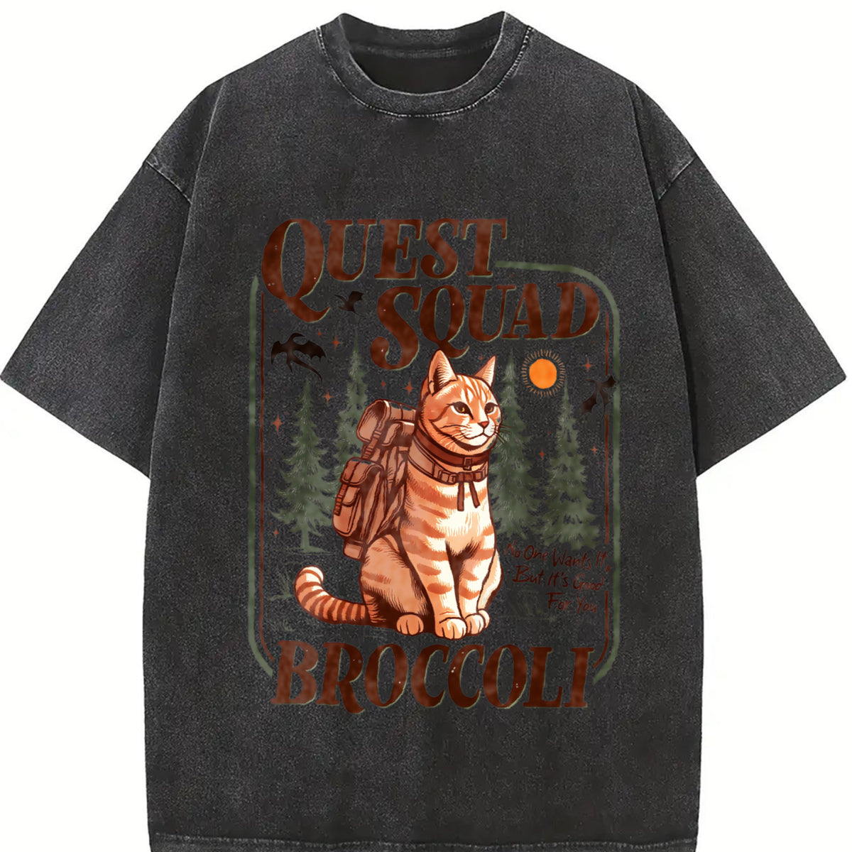 Onyx Storm Quest Squad Broccoli Comfort Colors Shirt, Fourth Wing Shirt, Broccoli Cat TShirt, Ridoc Romantasy Fan Shirt, Dragon Rider Tee