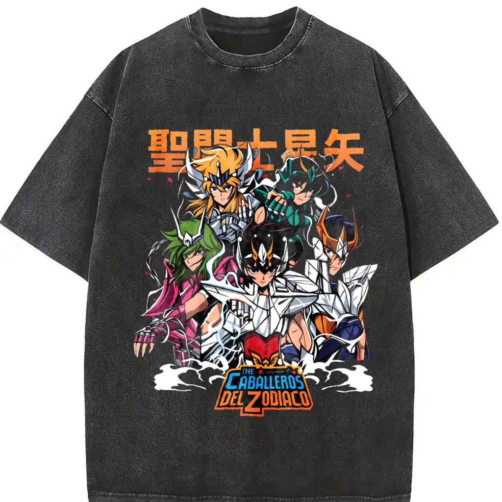 valentine shirts Saint Seiya short-sleeved T-shirt men's classic nostalgic Japanese animation peripheral t-shirt summer pure cotton loose half-sleeved fashion
