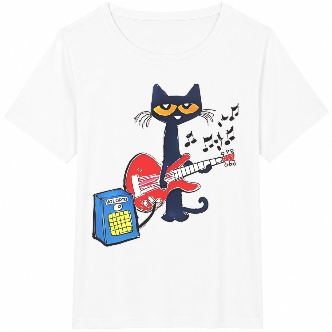Dynamic Music Guitar Kitten Cotton T-Shirt - product view