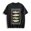 Trout Fish Cotton T-Shirt - Black