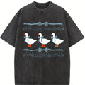 Comfort Colors 1980s Blue Ribbon Goose With Hearts Ugly T-Shirt, Original Shirt Bows and Adorable Doodle Hearts Animal Lover T-Shirt, Duck T-Shirt
