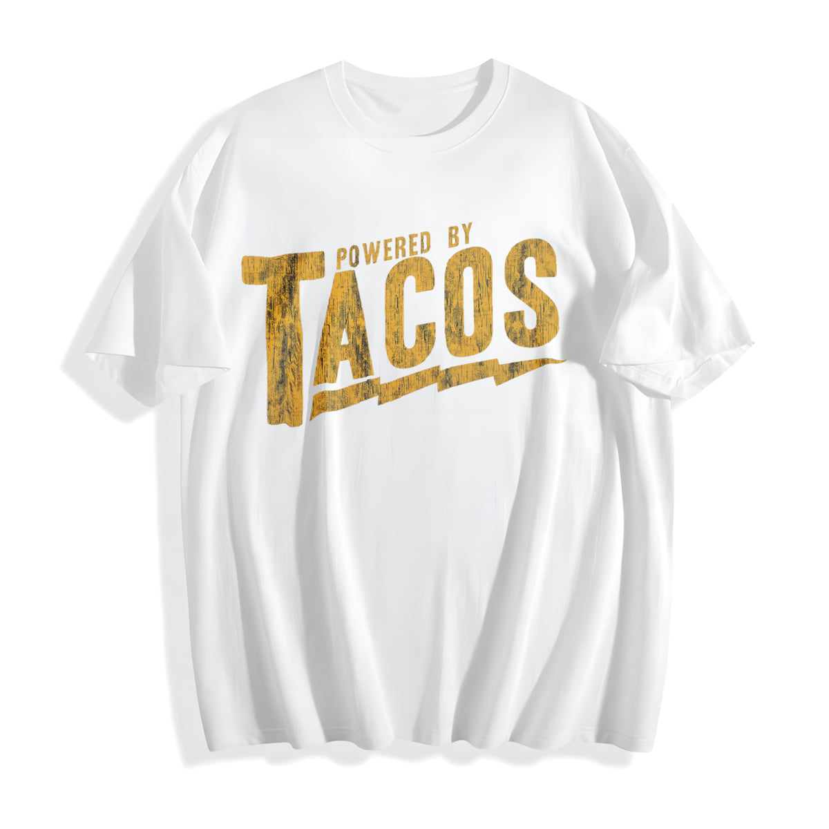 Powered By Tacos Funny Sarcastic For Guys Funny Cool Classic Cotton T-Shirt - product view