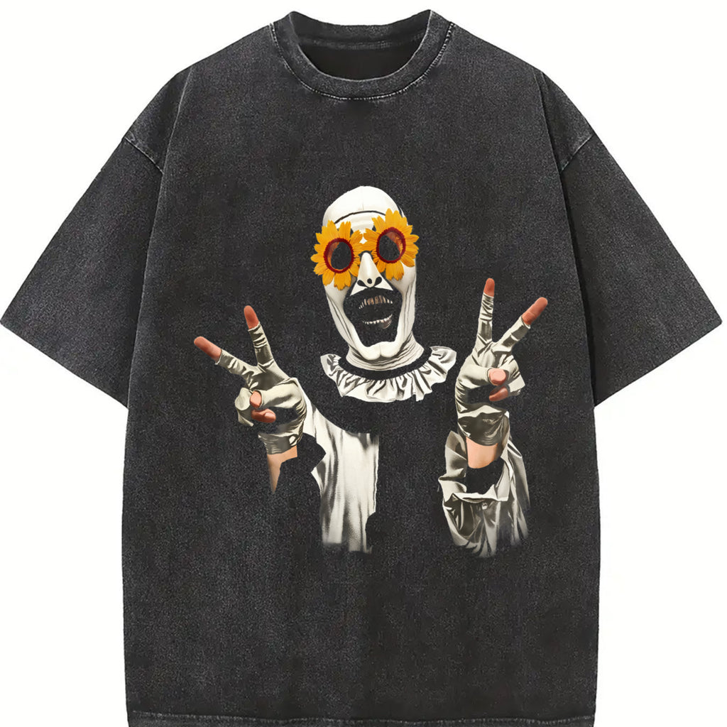 Retro Terrifier Art The Clown Tshirt, Scary Clown Tee, Creepy Slasher Film Graphic Shirt, Horror Fan Gift Top Womenswear