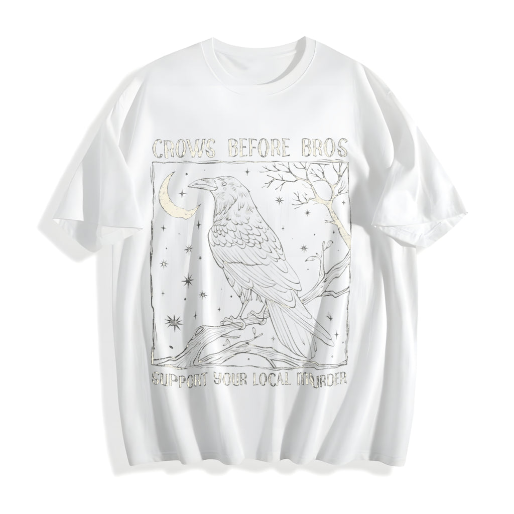Funny Crows Before Bros Cotton T-Shirt - product view