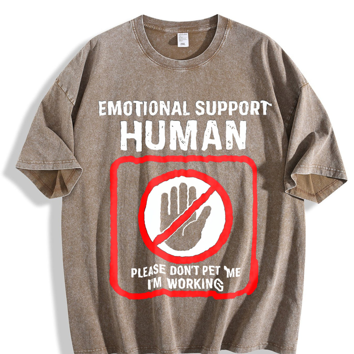 Human Funny Slogan Vintage Washed T-Shirt - product view