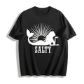 Beach Salty Mermaid Summer Cotton T-Shirt - Black