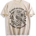 Radicalized By Basic Decency Vintage Washed T-Shirt - Beige