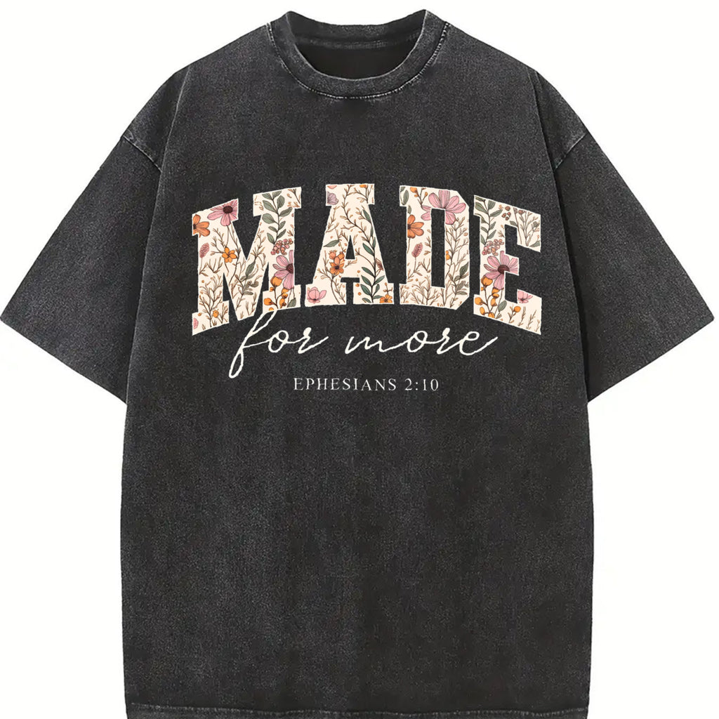 Women's Floral & Letter Print Round Neck Tee, Trendy Casual Short Sleeve T-shirt for Daily Everyday Wear, Ladies Clothes for All Seasons, Top