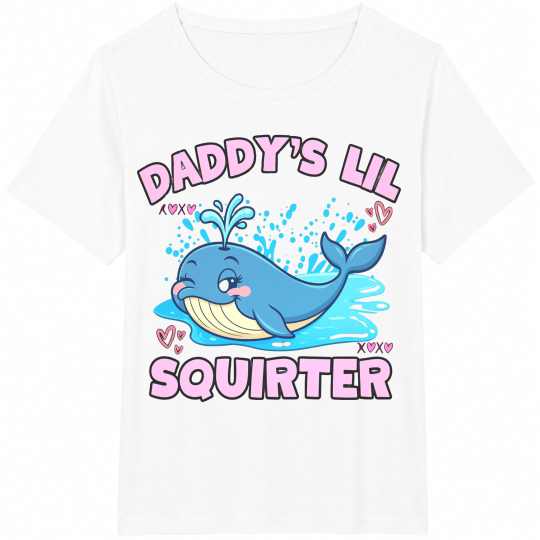 Funny Daddy's Lil Squirter Embarrassing Meme Cotton T-Shirt - product view