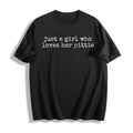 Just A Girl Who Loves Her Pittie Cotton T-Shirt - Black