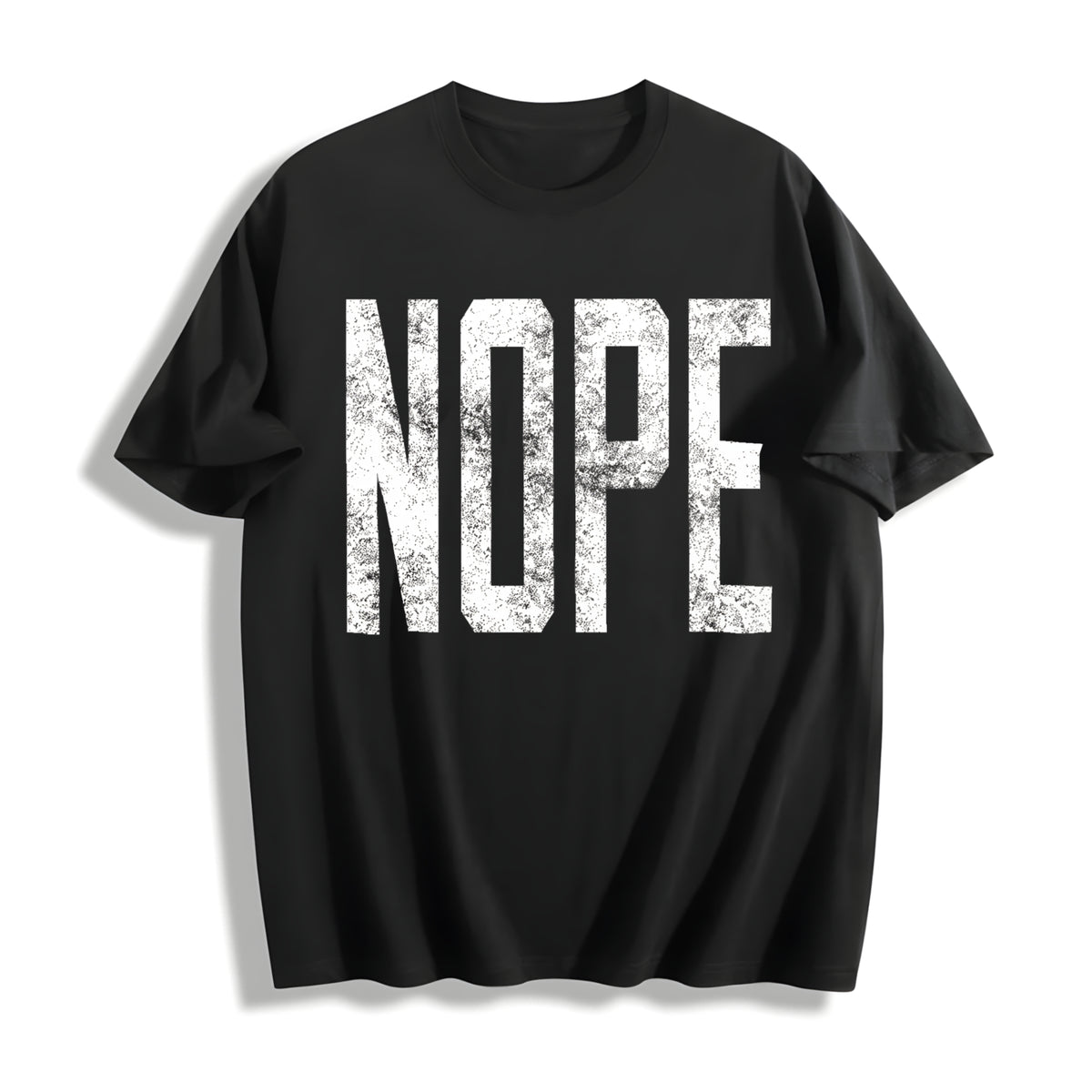 Nope Funny Not Today Sarcasm Humorous Joke Gag Cotton T-Shirt - Black