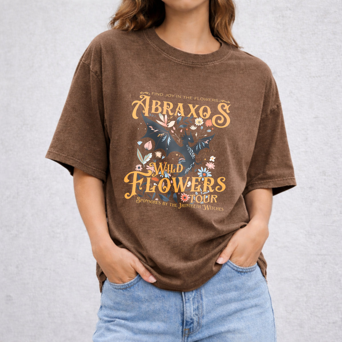 Abraxos Flower Vintage Washed T-Shirt - product view