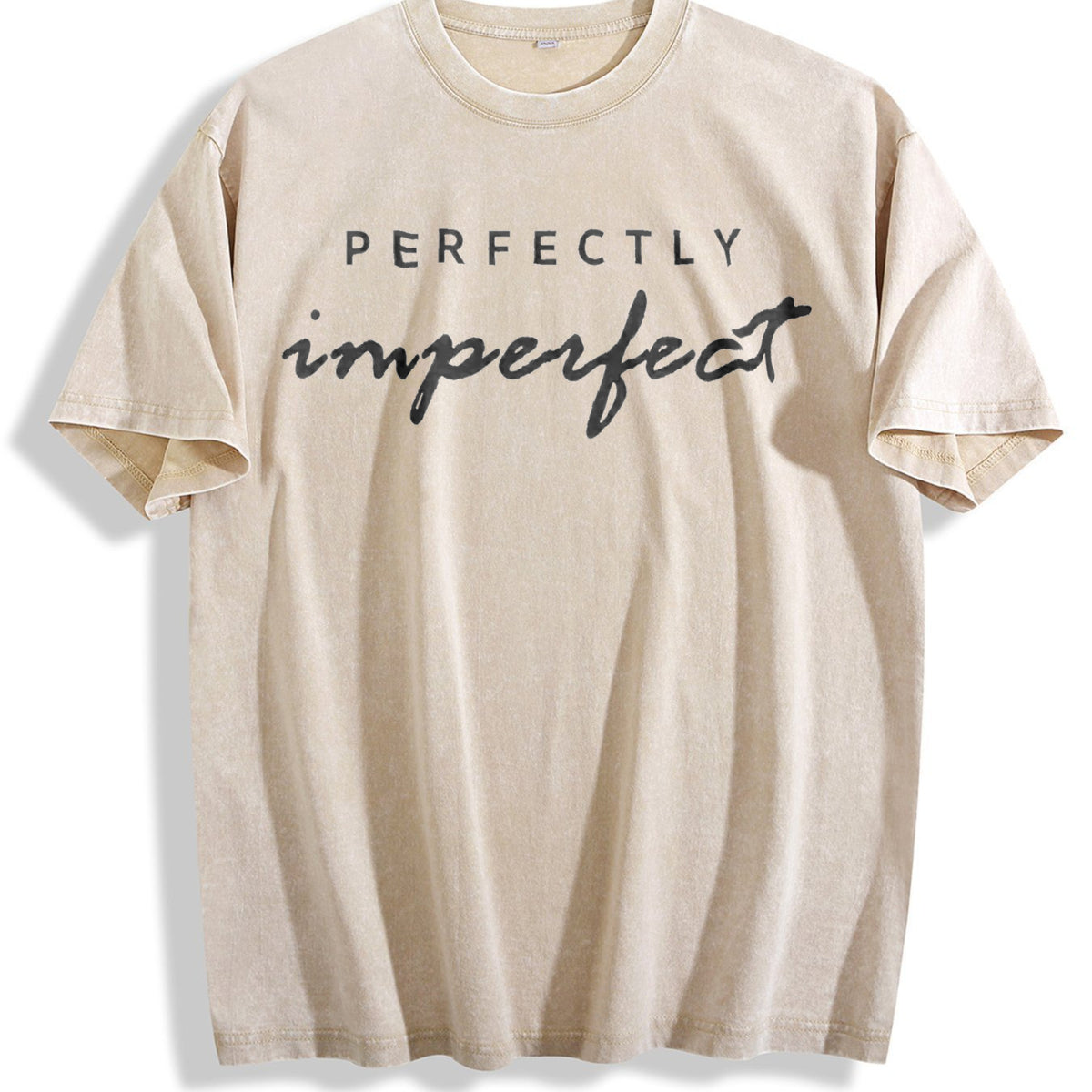 Dark Vintage Washed T-Shirt - Beige