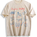 Funny Pasta Dachshund Vintage Washed T-Shirt - Beige