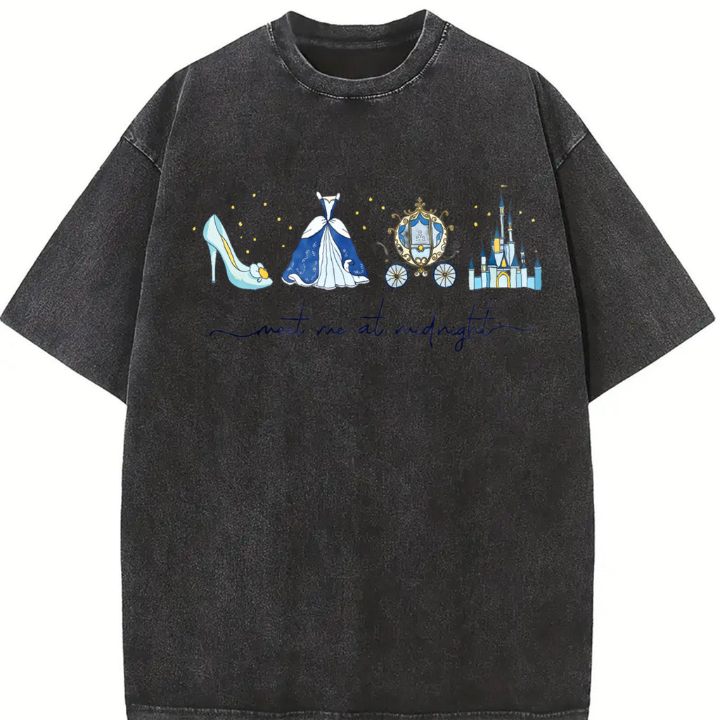 Meet Me at Midnight Sweatshirt, Fairytale Carriage Inspired Sweater, Magical Princess Party Graphic Shirts, Cute Girls Trip 2026 Gift