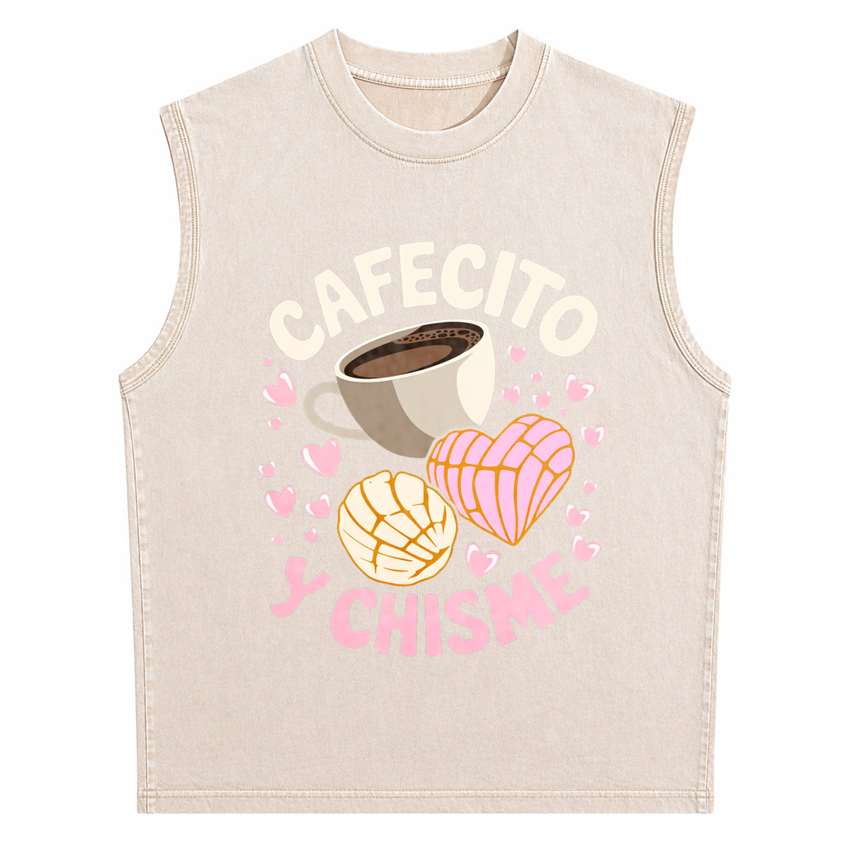 Latina Mexican Baked Concha Pastry Conchas Men's Washed Tank Top - product view