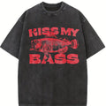 Kiss My Bass Vintage Style Fishing T-Shirt, Fisher Graphic Shirt Pink Design Limited Edition Menswear Birthday Christmas Day Menswear Birthday Unisex