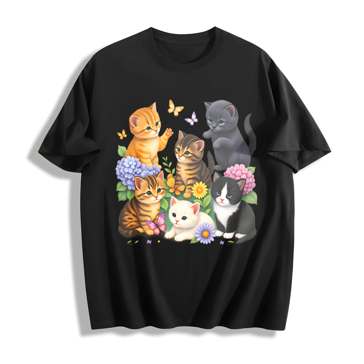 Kitten Cotton T-Shirt - Black