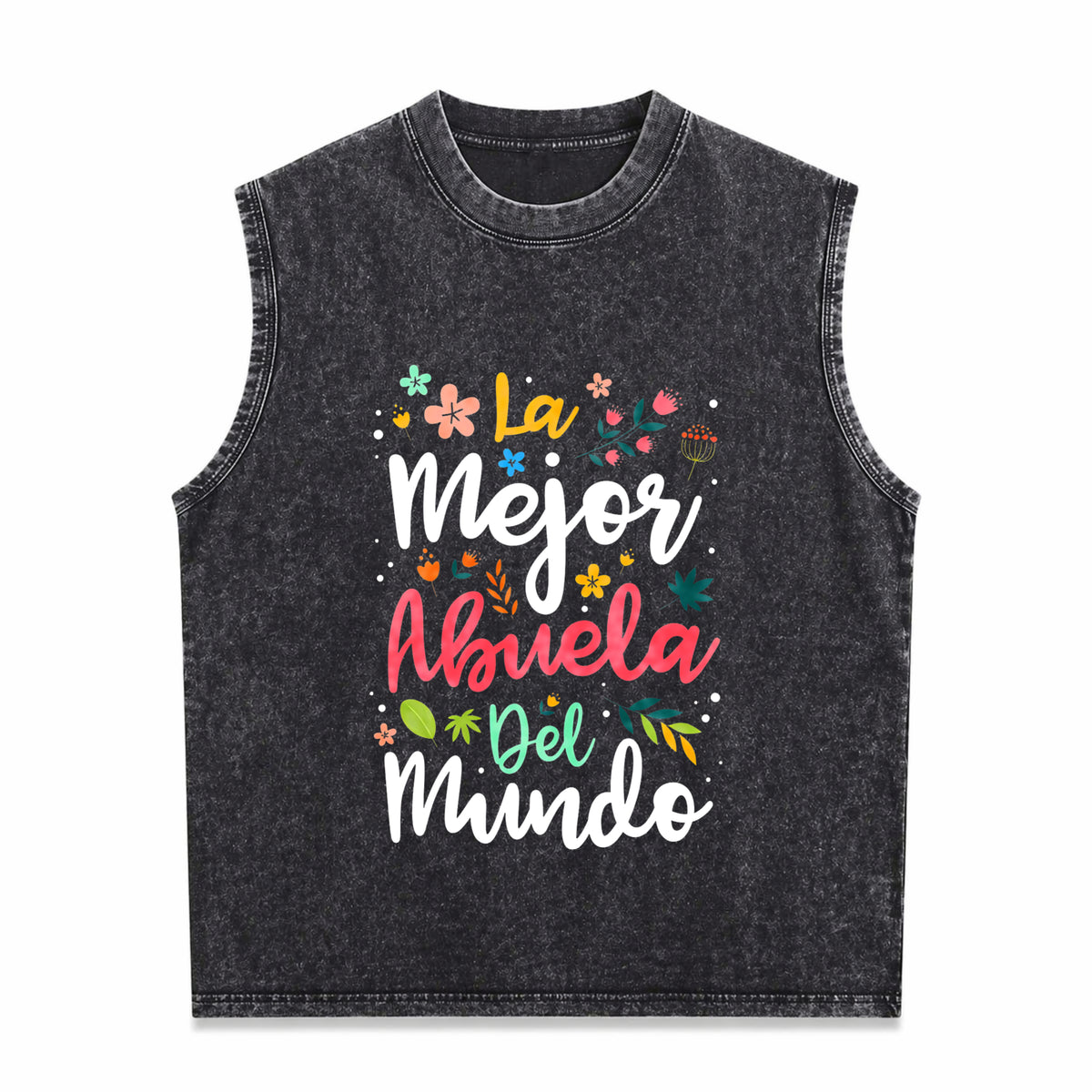 Best Grandma In The World - Hispanic Grandma & Mother's Men's Washed Tank Top - Black