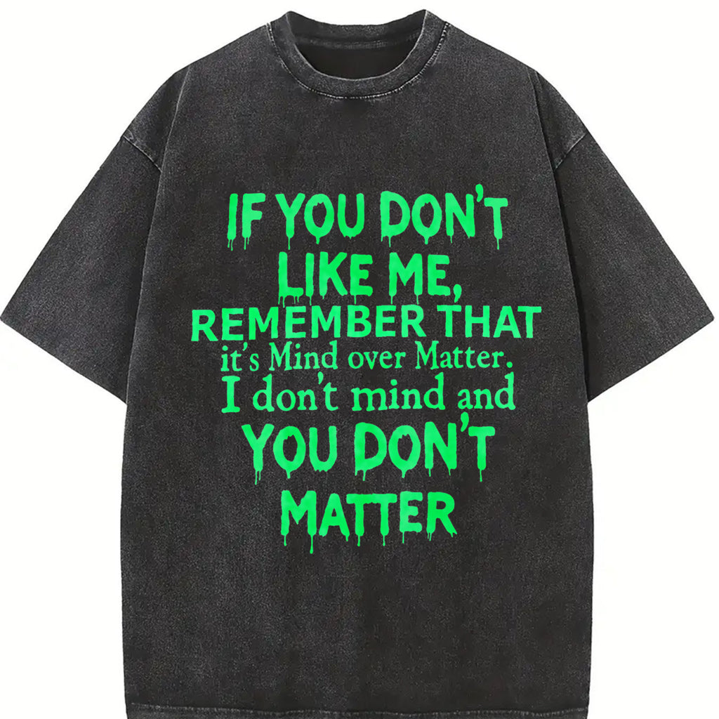 Plus Size Women's Mind Over Matter T Shirt Featuring Bold Statement Text for Casual Spring and Summer Outfits