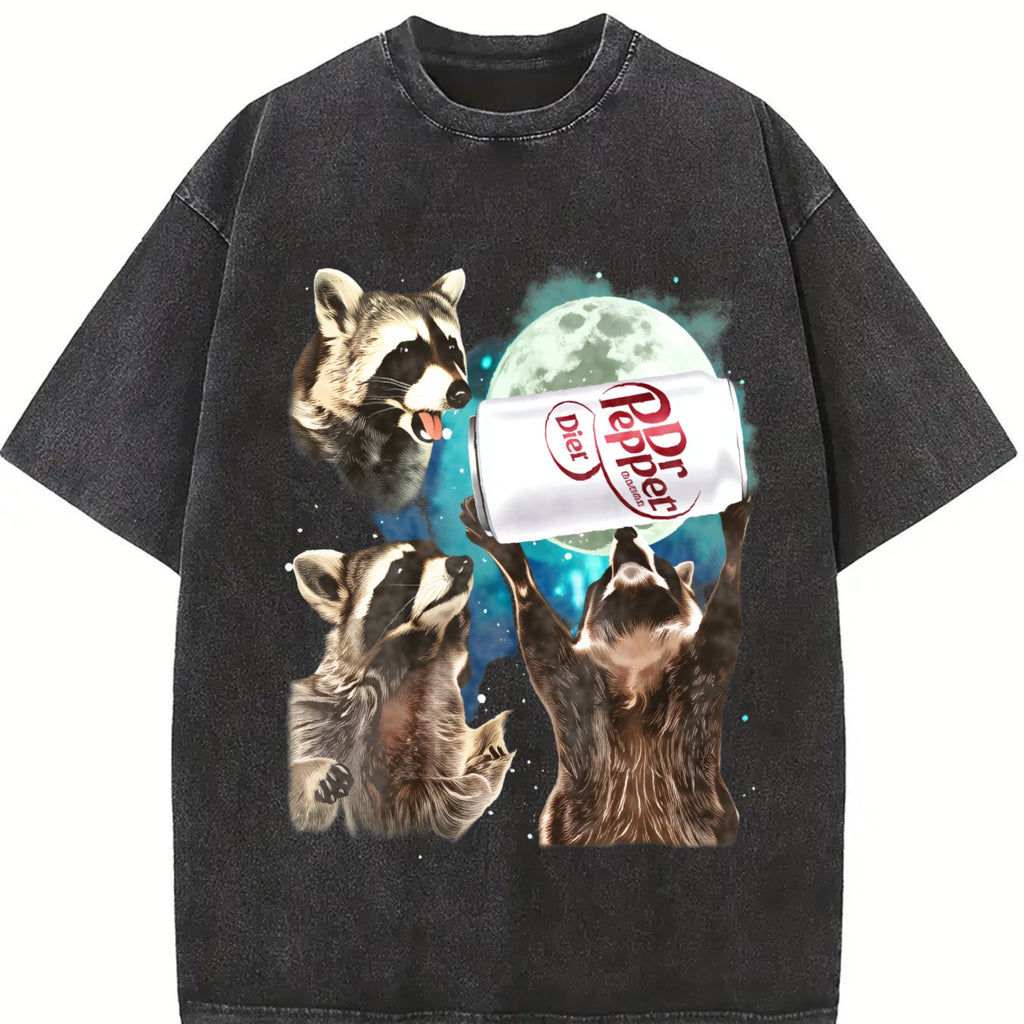Three Raccoons Diet Dr Pepper Comfort Color T-shirts, Funny Meme Genz Dank Raccoons, Gifts, Unisex Tee, Top Menswear Underwear Crewneck