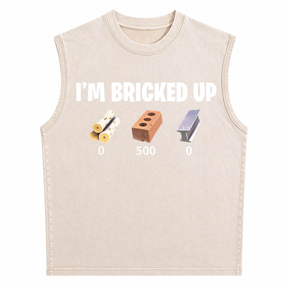 I'm Bricked Up Meme Men's Washed Tank Top - product view