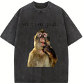 100%25 Cotton Wait I'm Goated Funny Thinking Monkey Meme Brainrot Gift T-Shirt,Valentine's Day Gift.
