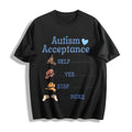 Autism Aware Cotton T-Shirt - Black