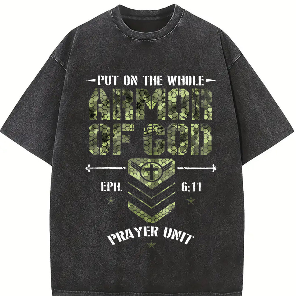 100% Cotton Unisex Camo Armor Of God Christians Religious Camouflage T-Shirt Christ Christian Tops Casual Top