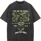 100% Cotton Unisex Camo Armor Of God Christians Religious Camouflage T-Shirt Christ Christian Tops Casual Top