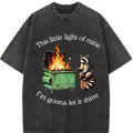 This Little light of mine I'm gonna let it shine Raccoon S~5XL Oversize Unisex Washed T-Shirt for Women and Men's Unisex Fit Batik Cotton Oversize Streetwear Menswear  Super Soft Pre-Shrunk