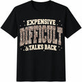 Expensive Difficult & Talks Back Leopard Cotton T-Shirt - Black