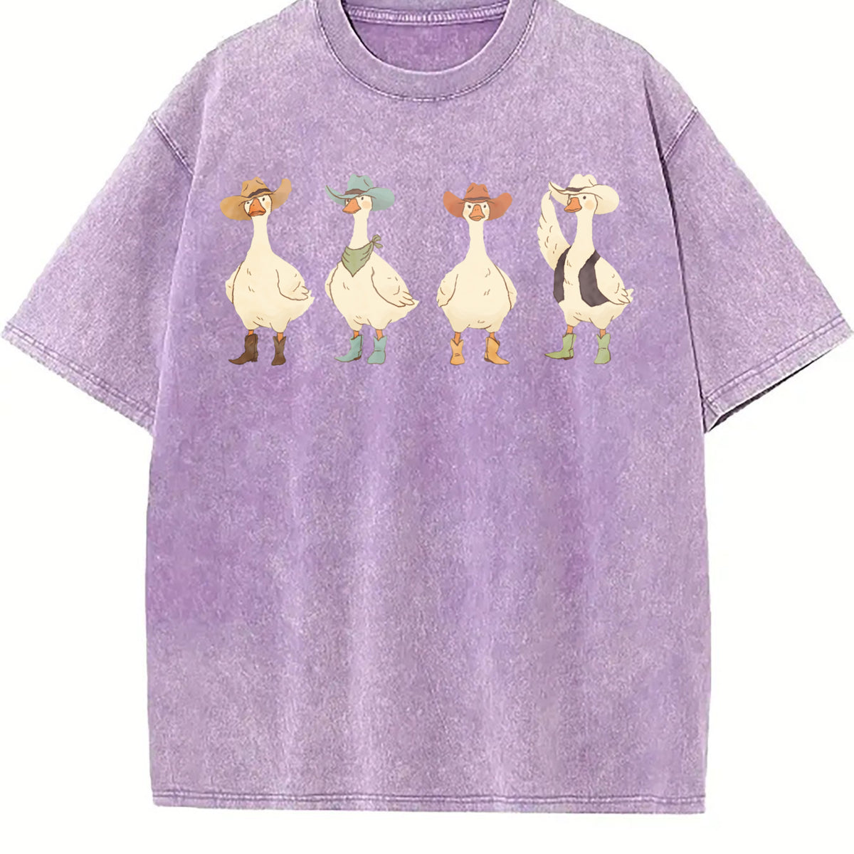 Western Cowboy Goose Lineup Vintage Washed T-Shirt - product view
