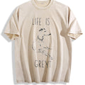 Life Is Greyt Greyhound Lover Vintage Washed T-Shirt - Beige