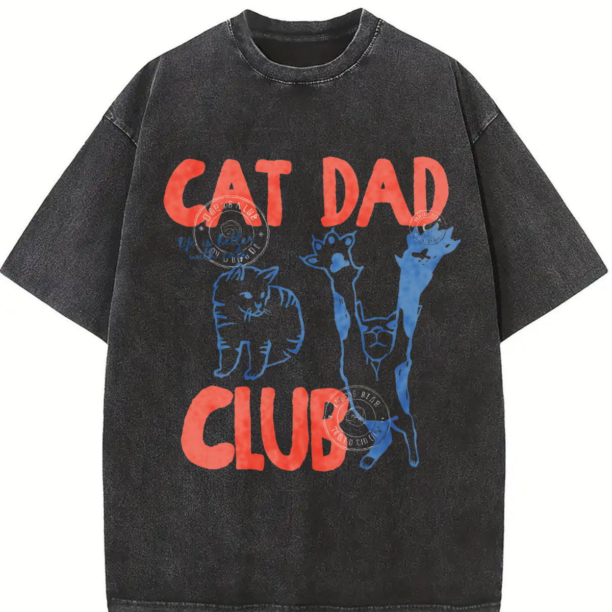 Cat Dad Vintage Washed T-Shirt - product view