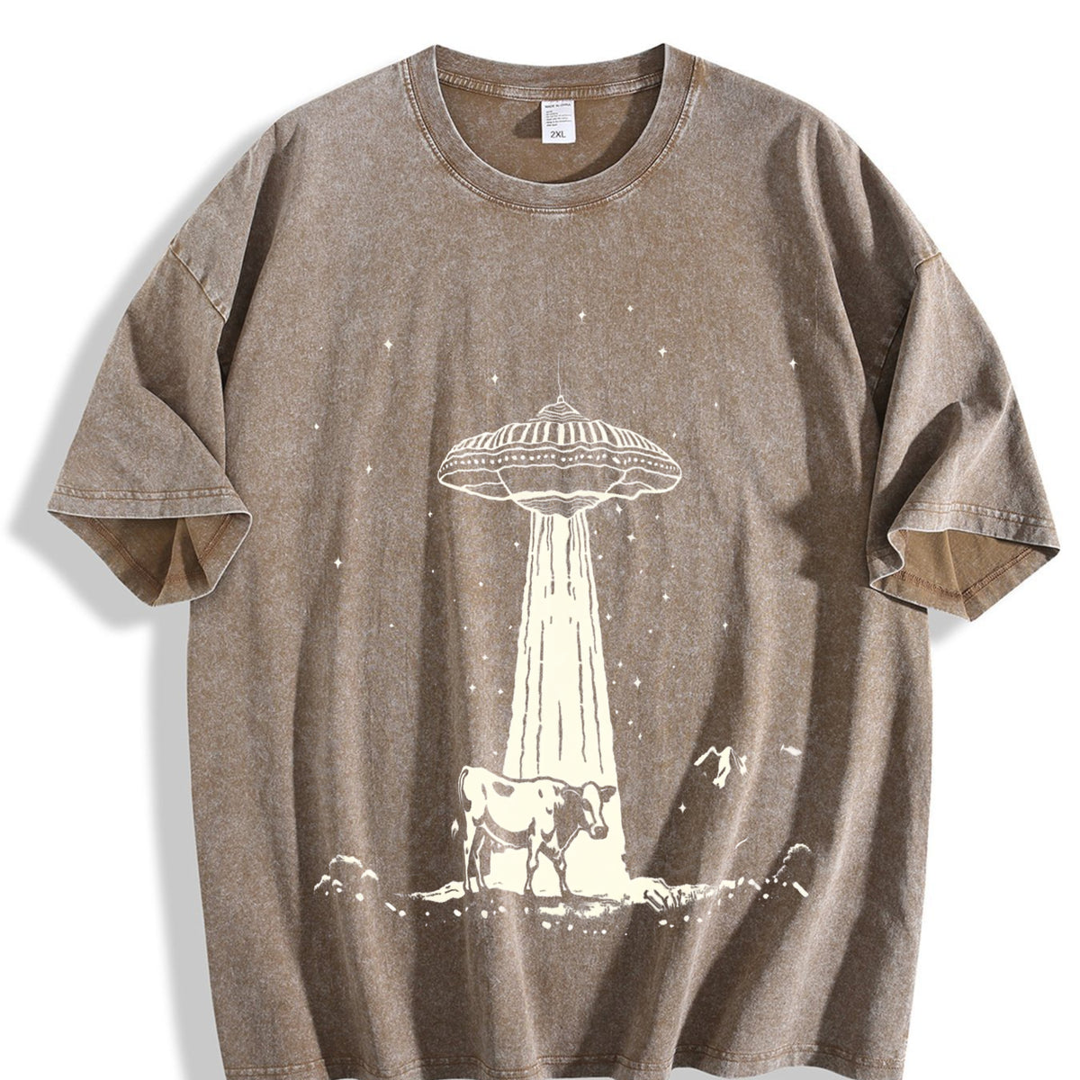 Cow And Western UFO 90s Vintage Washed T-Shirt - product view