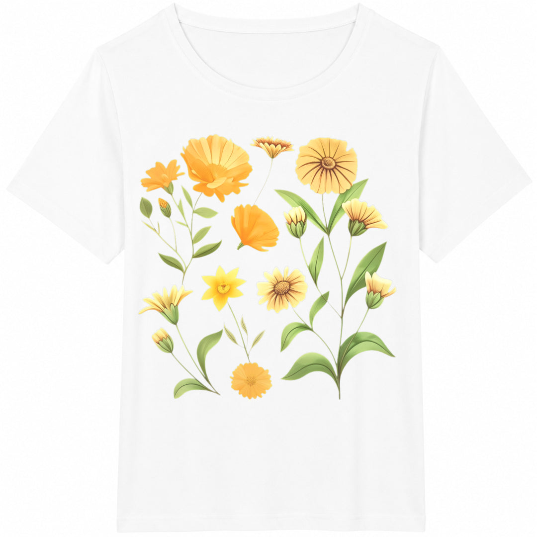 1-piece-- With A Yellow Floral - A Perfect Choice Cotton T-Shirt - product view