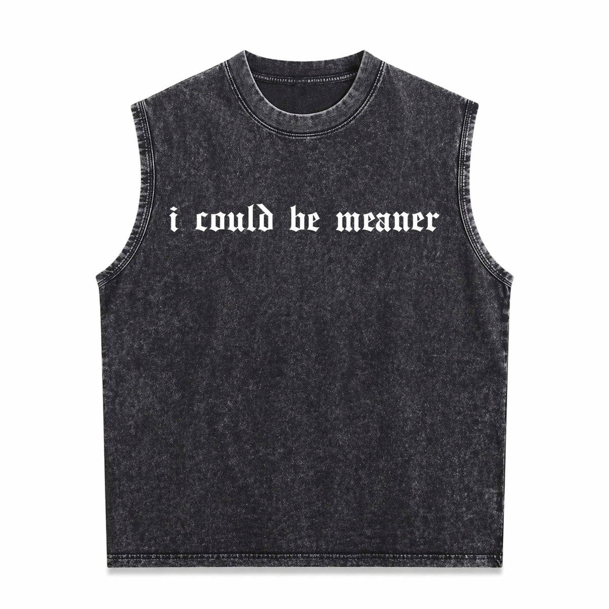 I Could Be Meaner Men's Washed Tank Top - Black