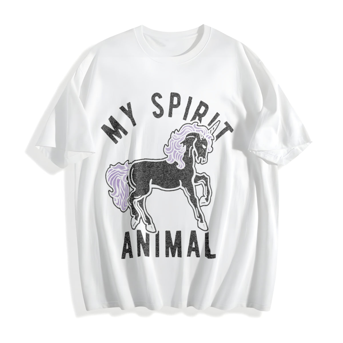 My Spirit Animal: Unicorn Funny Mythical Horse Sarcastic Cotton T-Shirt - product view