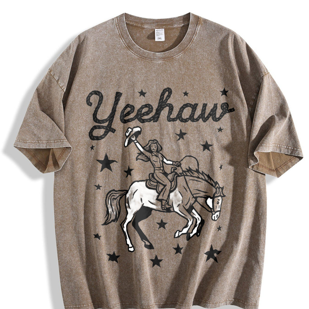 Yeehaw Cowgirl Rodeo Vintage Washed T-Shirt - product view