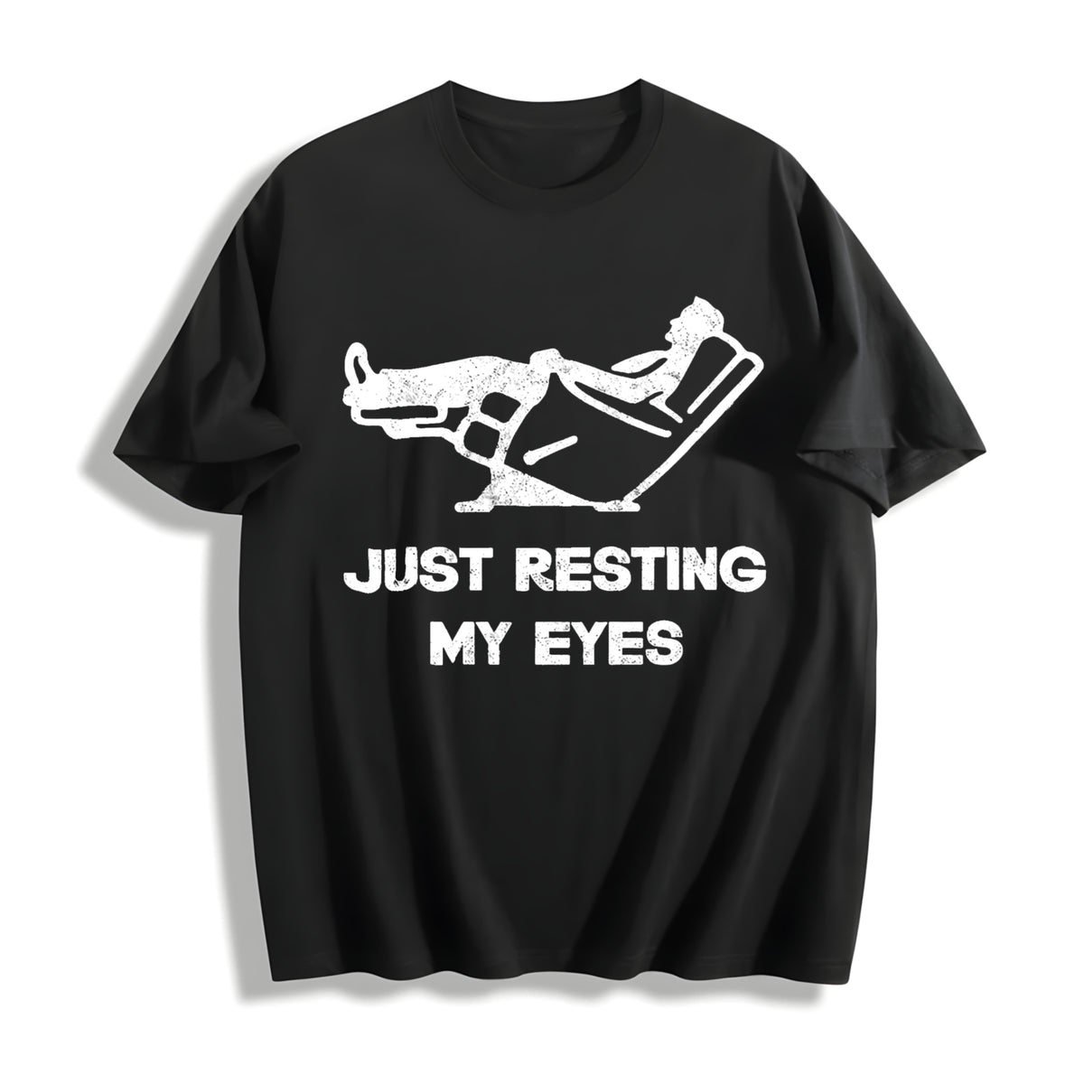 Just Resting My Eyes Funny Sarcastic Cool Cotton T-Shirt - Black