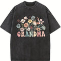 Wildflower Grandma Shirt, Gift For Grandma T-shirt, Mother's Day Gift For Grandma Gifts, Retro Grandma Shirt, Pregnancy Reveal To Family