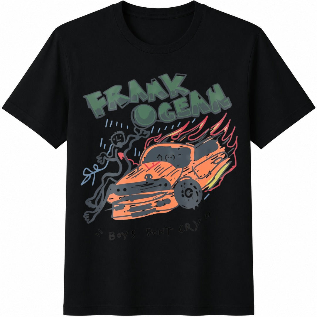 Frank O-ocean Blonde Accessories Crazy Frank Boys Don't Cry Cotton T-Shirt - Black