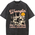 Retro Wranglin' Feral Children Raccoon 90s Western Graphic Tshirt, Vintage Western Raccoon Dessert Tee, Teenager Gift, Women Top Womenswear Summer