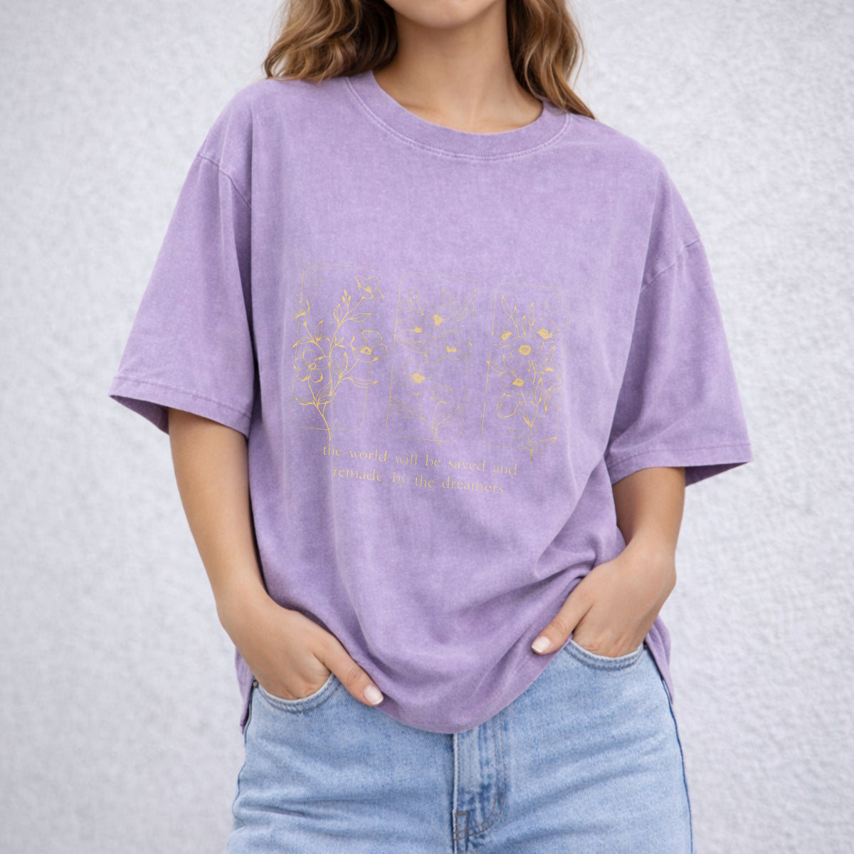 Throne Of Glass Flower Aelin Quote Vintage Washed T-Shirt - product view